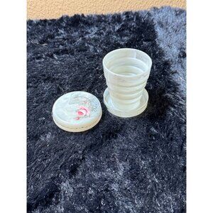 Vintage Collapsible Floral Design Travel Cup With Hand-Painted Rose Motif